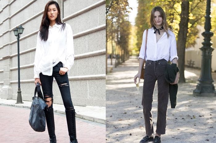 Kemeja Denim dengan Celana Hitam