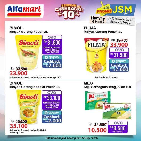 Promo JSM Alfamart, Minyak goreng murah, OVO & Gopay, Cashback Alfamart, Katalog promo 8-10 Desember 2023, Harga hemat Alfamart, Beli 3 Gratis 1, Kartu debit BRI, Kartu kredit BNI, Susu anak promo, Keju serba guna diskon, Mie instan Indomie promo, Sedaap promo Alfamart, Air mineral beli 3 gratis 1, Ultramilk cashback Gopay, Makanan ringan diskon, Potongan harga Alfamart, Promo barang Alfamart, Hemat belanja weekend, Alfamart terbaru 2023, Katalog Promo JSM, Katalog Promo JSM Alfamart, Alfamart, Katalog JSM, Promo JSM, Promo Alfamart