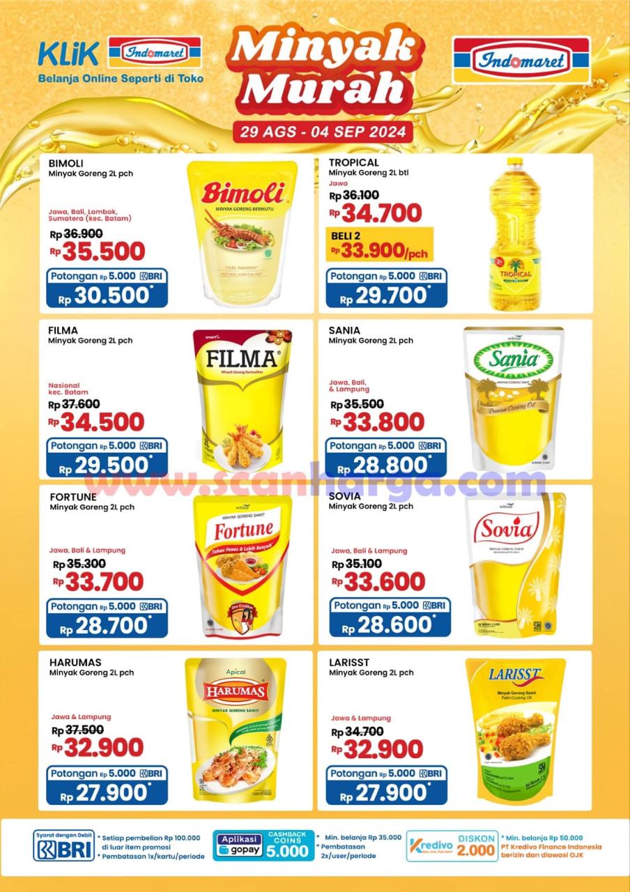 Promo Indomaret Semarak Minyak Murah 29 Agustus - 4 September 2024 Promo Indomaret Semarak Minyak Murah 29 Agustus - 4 September 2024