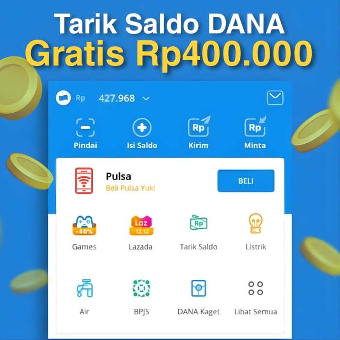 Cara aman mendapatkan saldo DANA Rp400.000 secara gratis