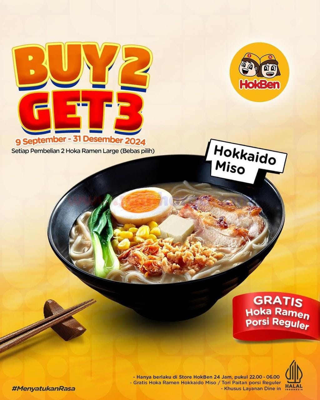 Promo HOKBEN BUY 2 GET 3 GRATIS RAMEN Promo HOKBEN BUY 2 GET 3 GRATIS RAMEN