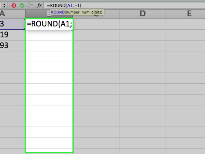 Excel Cara membulatkan angka di excel