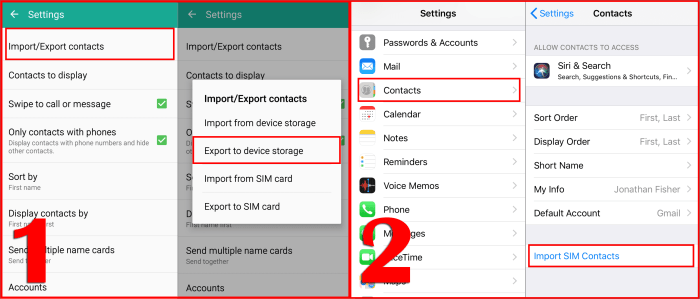 Contacts sim Cara memindahkan kontak dari android ke iphone