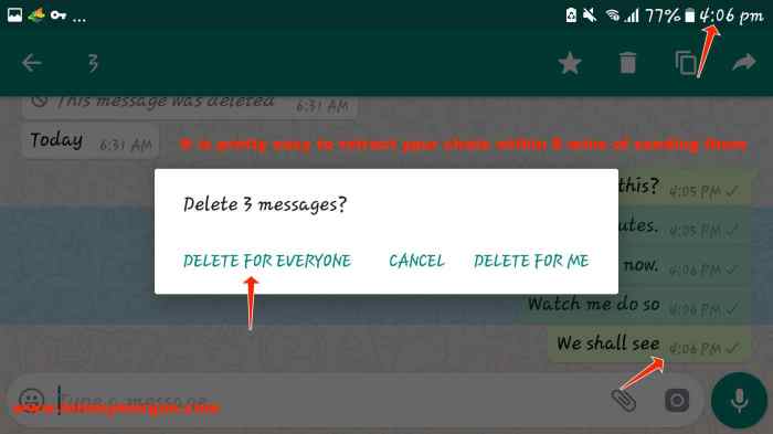 Whatsapp chats Cara menarik pesan di wa